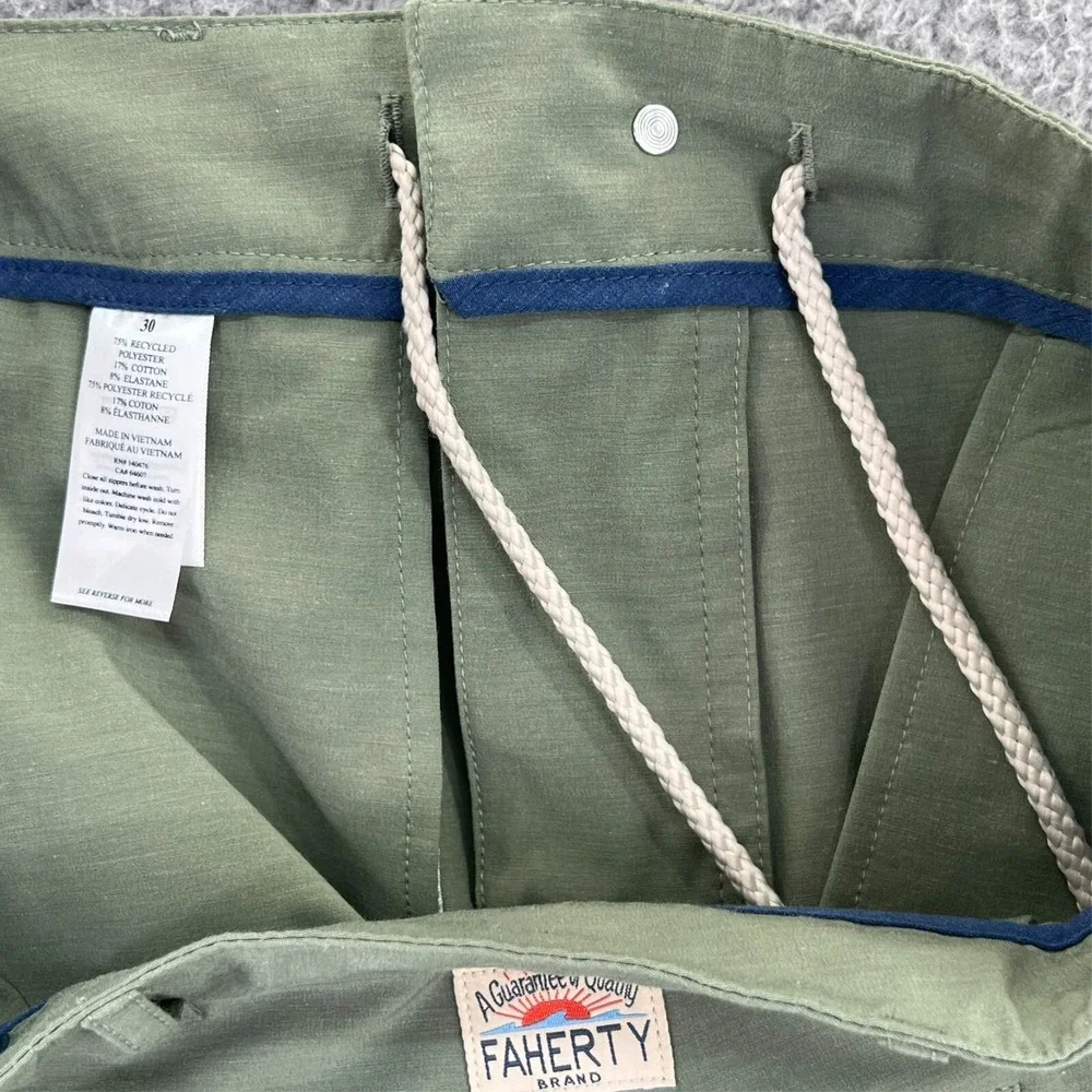 FAHERTY All Day Golf Shorts Men 30 (30x9 Act) Green Athleisure Beach Draw String